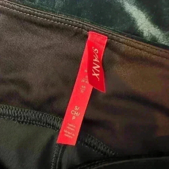 Spanx Malachite Green Velvet Leggings Size Small - Picture 7 of 8